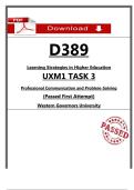 WGU D389 UXM1 Task 3 Passed Submission &lpar;2026&rpar; &ndash; Professional Communication