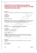 NURS 6501 &ndash; Advanced Pathophysiology Exam 2026 &ndash; Updated Study Guide&comma; Practice Questions&comma; and Comprehensive Review for Graduate Nursing Students