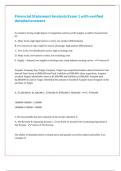 Financial Statement Analysis Exam 1 with verified detailed answers