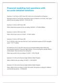 Financial modeling test questions with accurate detailed solutions
