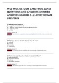 WEB WOC OSTOMY CARE FINAL EXAM  QUESTIONS AND ANSWERS &lpar;VERIFIED  ANSWERS GRADED A&plus;&rpar; LATEST UPDATE  2025&sol;2026 