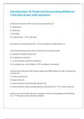 Introduction To Financial Accounting Midterm 1 Review Exam with answers