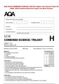 AQA GCSE COMBINED SCIENCE&colon; TRILOGY Higher Tier Physics Paper 2H  JUNE  2025 Combined Question Paper and Mark Scheme 