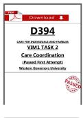 WGU D394 VIM1 Task 2 Passed Submission &lpar;2026&rpar; &ndash; Care Coordination