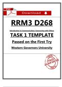 WGU RRM3 D268 Task 1 Template Passed &lpar;2026&rpar; &ndash; Introduction to Communication