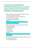 ACI ADHESIVE ANCHOR INSTALLER  CERTIFICATION EXAM Questions and Correct  Answers &lpar;Verified Answers&rpar; Plus Rationales  2026 Q&A &vert; Instant Download Pdf