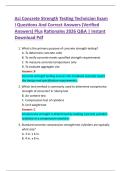 Aci Concrete Strength Testing Technician Exam  I Questions And Correct Answers &lpar;Verified  Answers&rpar; Plus Rationales 2026 Q&A &vert; Instant  Download Pdf