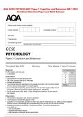 AQA GCSE PSYCHOLOGY Paper 1 Cognition and Behaviour MAY 2025  Combined Question Paper and Mark Scheme 
