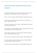 FSVO State Exam Questions With Correct Answers