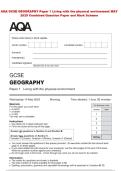 AQA GCSE GEOGRAPHY Paper 1 Living with the physical environment MAY  2025 Combined Question Paper and Mark Scheme 