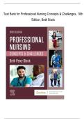 Exam &lpar;elaborations&rpar; Professional Nursing&colon; Concepts & Challenges &ndash; 10th Edition &lpar;Beth Black&rpar; &ndash; Complete Test Bank with Answers
