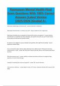 Rasmussen Mental Health-Final Exam Questions With 100&percnt; Correct Answers &vert;Latest Version &vert;2025&sol;2026 &vert;Graded A&plus;