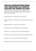 WGU D482 SECURE NETWORK DESIGN TASK 1 EXAM PAPER 2026 COMPLETE QUESTIONS AND VERIFIED SOLUTIONS
