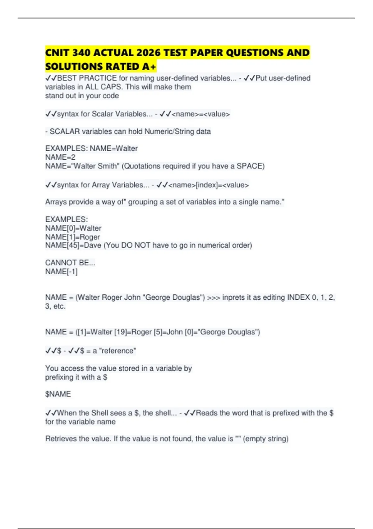 CNIT 340 ACTUAL 2026 TEST PAPER QUESTIONS AND SOLUTIONS RATED A.pdf ...