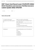 DSP 1 Exam Most Recent exam COMPLETE &lpar;2026&rpar; EXAM Questions and Answers &lpar;Verified Answers&rpar; &lpar;Latest Update 2026&rpar; UPDATE&excl;&excl;
