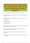 NFPA 99 Medgas For 6010 Installer Exam Questions With 100&percnt; Correct Answers 2025&sol;2026 &vert; Verified &vert; Graded A&plus;