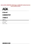 AQA A-LEVEL CHEMISTRY 7405&sol;3 Paper 3 JUNE 2025 Combined Question  Paper and Mark Scheme