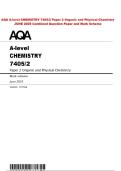 AQA A-level CHEMISTRY 7405&sol;2 Paper 2 Organic and Physical Chemistry  JUNE 2025 Combined Question Paper and Mark Scheme 