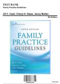 Test Bank - Family Practice Guidelines 5th Edition by Jill C&period; Cash&comma; Cheryl A&period; Glass&comma; &lrm;Jenny Mullen &vert; Chapter 1-23 Complete Guide A&plus;