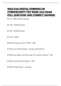 WGU D431 DIGITAL FORENSICS IN CYBERSECURITY TEST BANK 2026 EXAM FULL QUESTIONS AND CORRECT ANSWER