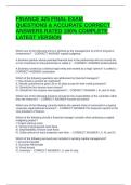 FINANCE 325 FINAL EXAM QUESTIONS & ACCURATE CORRECT ANSWERS RATED 100&percnt; COMPLETE LATEST VERSION