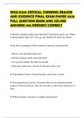 WGU D265 CRITICAL THINKING REASON AND EVIDENCE FINAL EXAM PAPER 2026 FULL QUESTION BANK AND SOLVED ANSWERS 100 PERCENT CORRECT