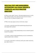WGU D101 COST AND MANAGERIAL ACCOUNTING 2026 EXAM VERSION B COMPLETE 400 PLUS PRACTICE QUESTIONS