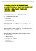 WGU D101 COST AND MANAGERIAL ACCOUNTING 2026 EXAM VERSION A AND VERSION B COMPLETE STUDY AND ANSWER GUIDE