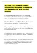 WGU D101 COST AND MANAGERIAL ACCOUNTING 2026 EXAM TWO VERSION MASTER PREP PACK WITH VERIFIED ANSWERS