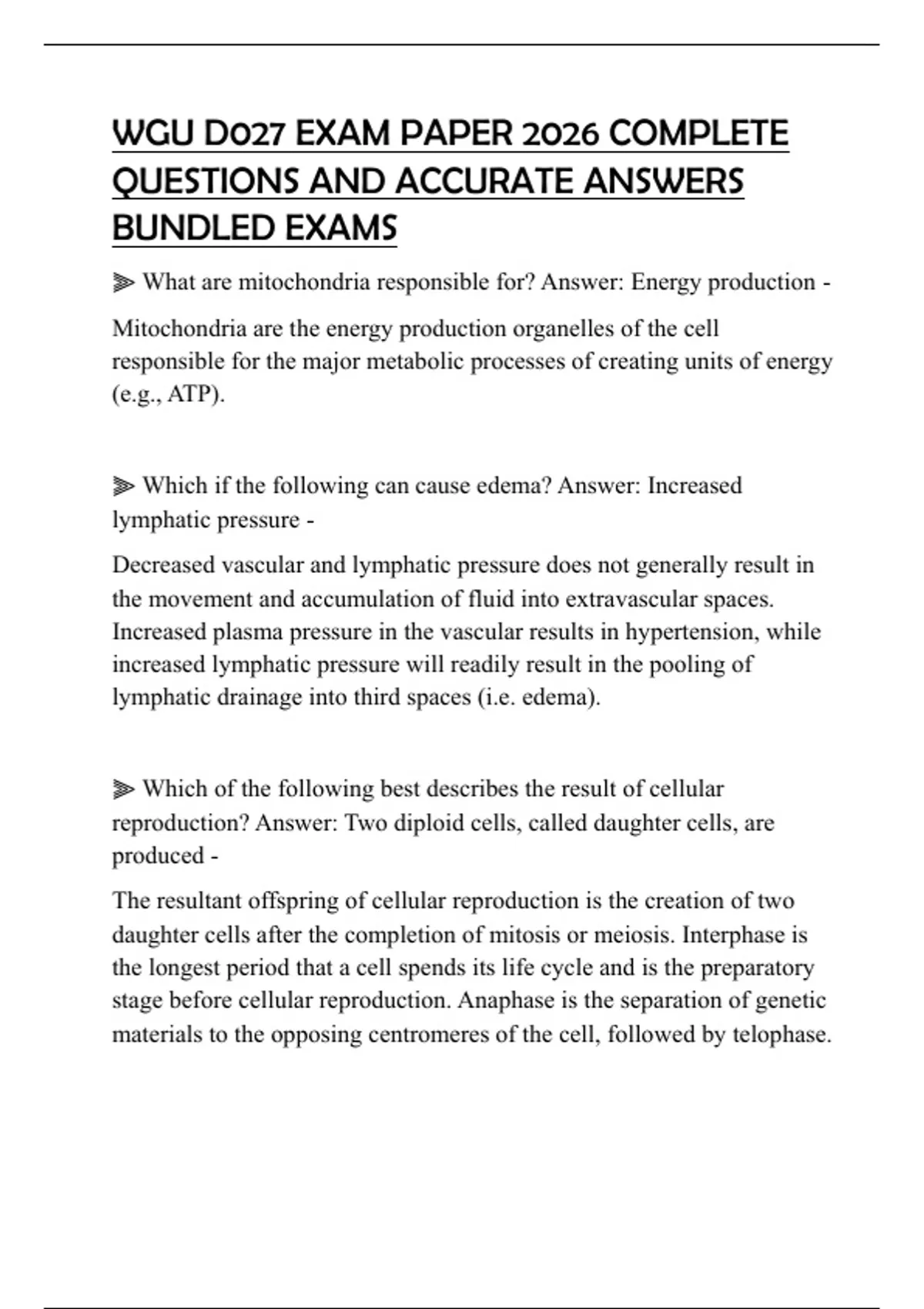 WGU D027 EXAM PAPER 2026 COMPLETE QUESTIONS AND ACCURATE ANSWERS ...