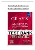 Test Bank For Gray's Anatomy for Students Flash Cards 5th Edition by Richard Drake &vert; All Chapters 1-8&vert; Complete Edition