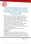 WGU D391 Healthcare Ecosystems OA Actual Exam 2026&sol;2027 &vert; Questions with Verified Answers &vert; 100&percnt; Correct &vert; Pass Guaranteed