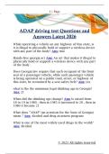 ADAP driving test Questions and  Answers Latest 2026 