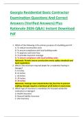 Georgia Residential Basic Contractor  Examination Questions And Correct  Answers &lpar;Verified Answers&rpar; Plus  Rationale 2026 Q&A&vert; Instant Download  Pdf 