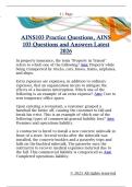 AINS103 Practice Questions&comma; AINS  103 Questions and Answers Latest  2026 