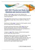 AMT MLT Practice test&sol;Study Guide  Questions and Answers Latest 2026 