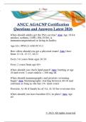 ANCC AGACNP Certification  Questions and Answers Latest 2026