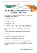 ASCP MLS Blood Bank Questions and  Answers Latest 2026 