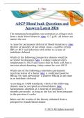 ASCP Blood bank Questions and  Answers Latest 2026