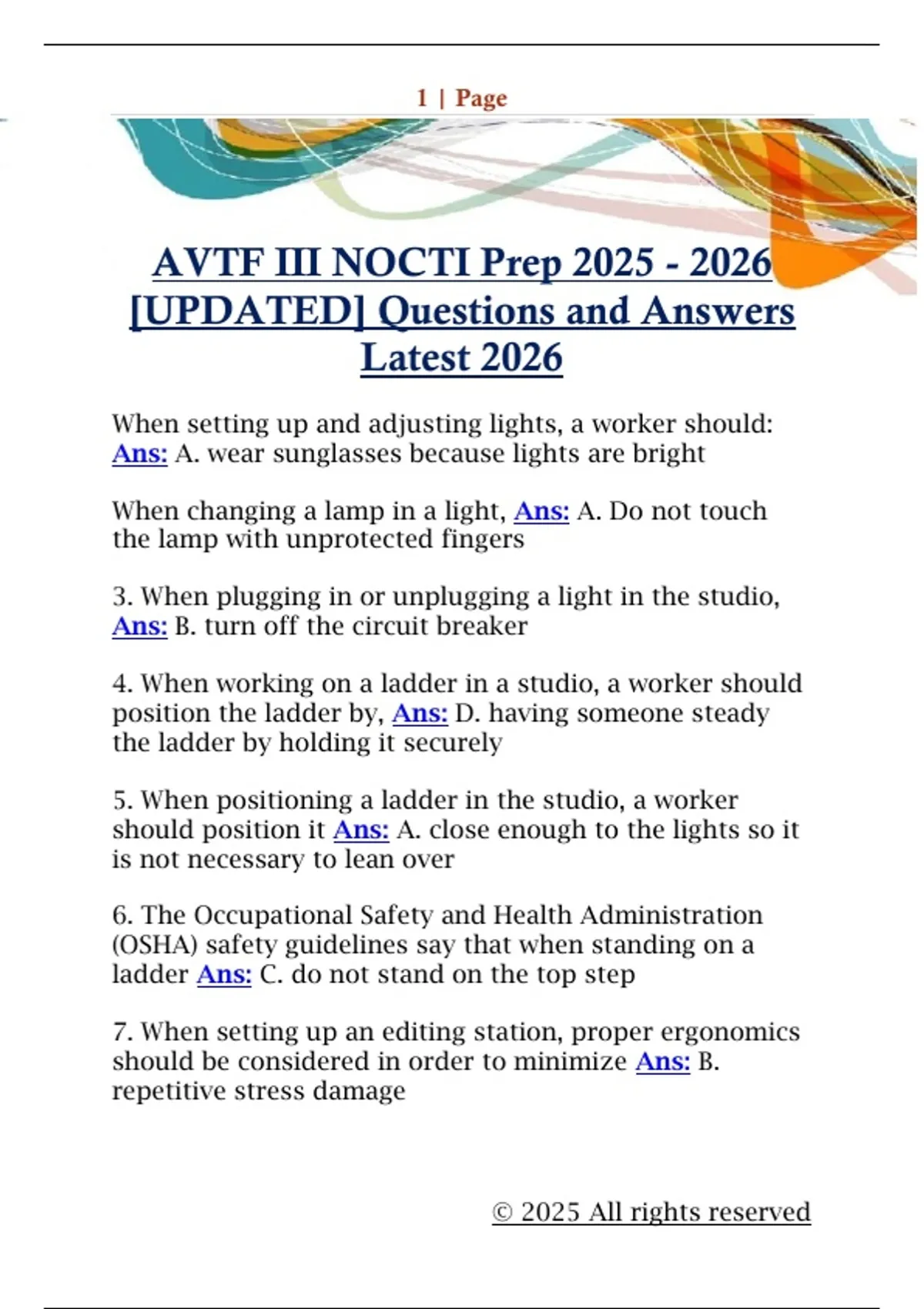 AVTF III NOCTI Prep [UPDATED] Questions and Answers Latest 2026 - AVTF ...