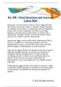 BA 300 - Final Questions and Answers  Latest 2026 