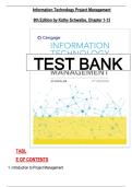 Information Technology Project Management&comma; 9th Edition - Schwalbe Test Bank - All 13 Chapters and Rationales Included