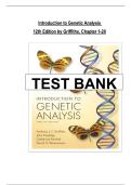 Test Bank - Introduction to Genetic Analysis&comma; 12th Edition &lpar;Griffiths&rpar;&comma; Chapter 1-20 &vert; All Chapters 2025 Update