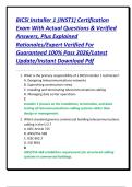 BICSI Installer 1 &lpar;INST1&rpar; Certification Exam With Actual Questions & Verified Answers&comma; Plus Explained Rationales&sol;Expert Verified For Guaranteed 100&percnt; Pass 2026&sol;Latest Update&sol;Instant Download Pdf