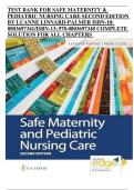Safe Maternity & Pediatric Nursing Care &lpar;Second Edition&rpar; &ndash; Complete Test Bank Solutions for All Chapters