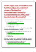 NCCCO Rigger Level I Certification Exam With Actual Questions & Verified Answers&comma; Plus Explained Rationales&sol;Expert Verified For Guaranteed 100&percnt; Pass 2026&sol;Latest Update&sol;Instant Download Pdf