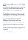 AP Comparative Government and Politics Exam 1 questions and answers