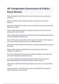 AP Comparative Government & Politics Exam Review questions and answers