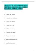 AP COMPUTER SCIENCE EXAMINATION PREP 2026 QUESTIONS AND CORRECT SOLUTIONS ALREADY PASSED