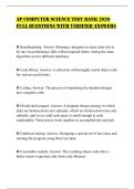AP COMPUTER SCIENCE TEST BANK 2026 FULL QUESTIONS WITH VERIFIED ANSWERS